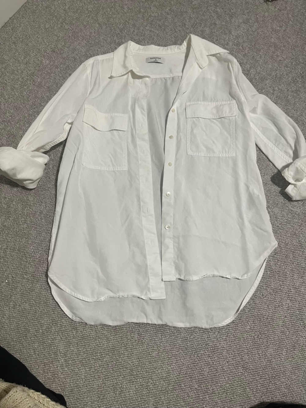 Babaton White Long-Sleeve Button-Down Shirt